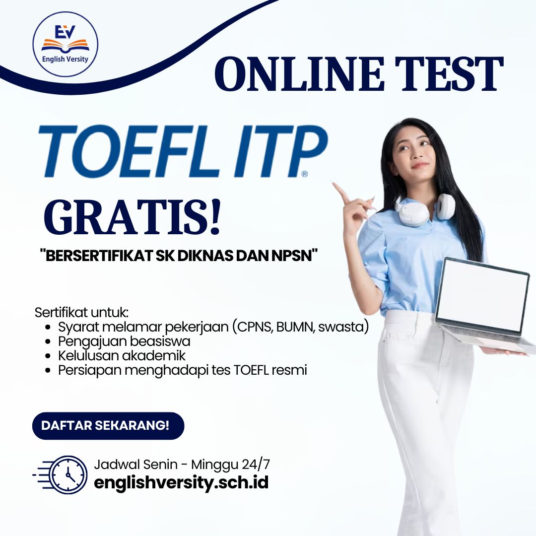 Tes TOEFL-ITP Online (GRATIS) Bersertifikat
