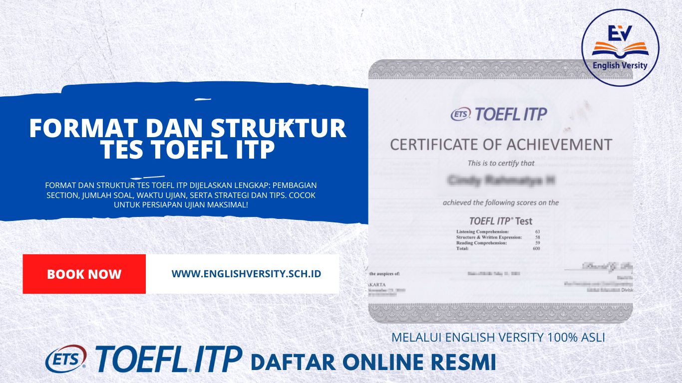 Format dan Struktur Tes TOEFL ITP online