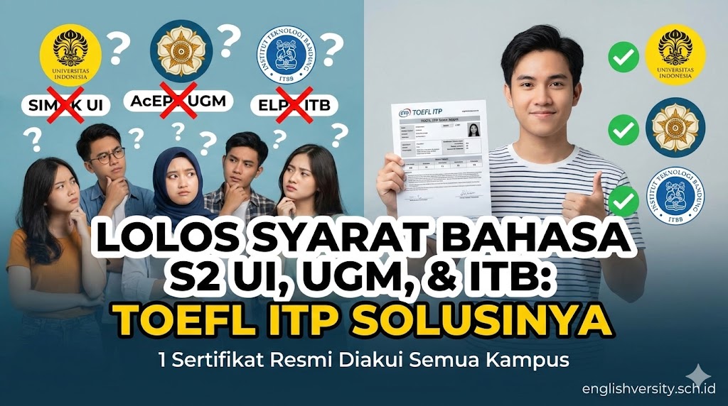 Lolos Syarat Bahasa S2 UI, UGM, & ITB