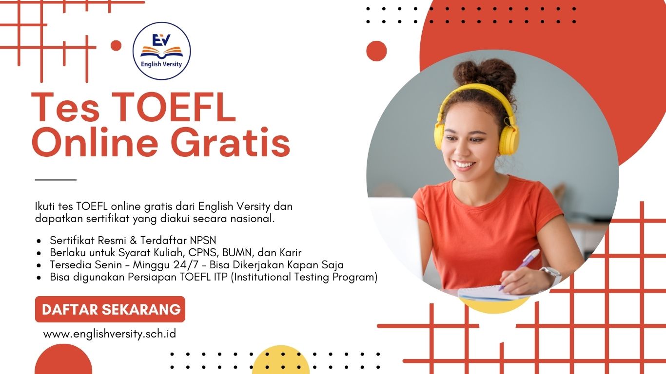Tes TOEFL Online Gratis Bersertifikat U Akademik dan Karir